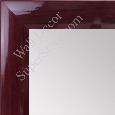 MR1563-8 Gloss Lacquer Rich Burgundy Red Wood Grain Medium Custom Wall Mirror -  Custom Bathroom Mirror