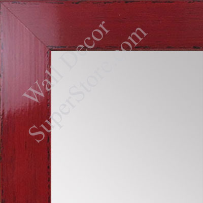 MR1565-2 Glossy Distressed Red - Medium Custom Wall Mirror - Custom Bathroom Mirror