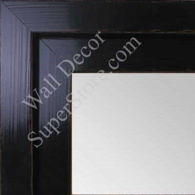 MR1568-3 Glossy Distressed Black - Large Custom Wall Mirror - Custom Bathroom Mirror