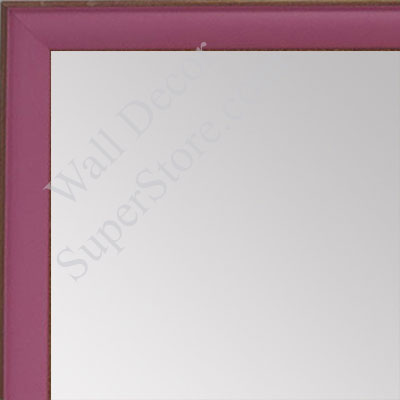 MR1569-3 Pink With Top Outside Distressed Accent  Very Small Custom Wall Mirror -  Custom Bathroom Mirror