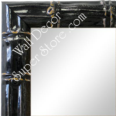 MR1611-1   Black Enamel Bamboo Custom Mirror