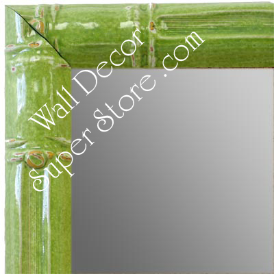 MR1611-3   Green Enamel Bamboo Custom Mirror