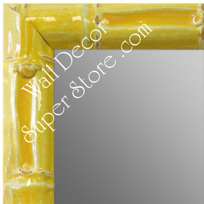 MR1611-4   Yellow Enamel Bamboo Custom Mirror
