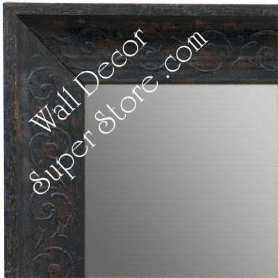 MR1614-2  Distressed Black Custom Wall Mirror