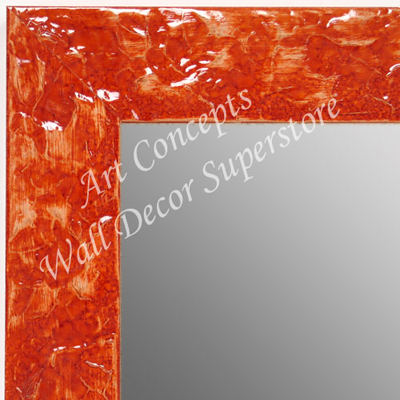 MR1692-4 | Glossy Orange / Design | Custom Wall Mirror | Decorative Framed Mirrors | Wall D�cor