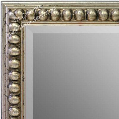 MR1747-1 | Distressed Silver Leaf Beads | Custom Wall Mirror | Decorative Framed Mirrors | Wall D�cor
