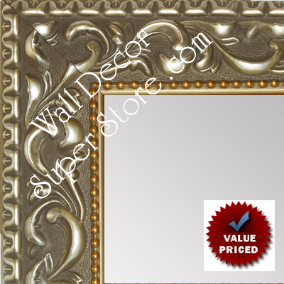 MR1862-3 Ornate Satin Nickel With Gold - Value Priced - Large Custom Wall Mirror Custom Floor Mirror