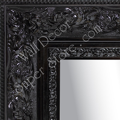 MR1908-2 Black Lacquer Ornate  Custom Mirror