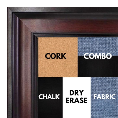 BB1013-1 Mahogany Finish Panel - Cork, Chalk, Dry Erase, Combo, Fabric Wrap 