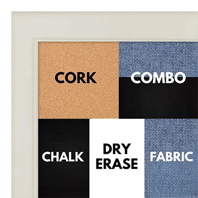 BB1044-8 White With Inside Ridges - Cork, Chalk, Dry Erase, Combo, Fabric Wrap 
