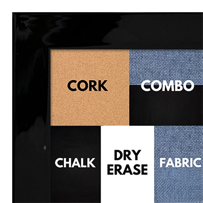 BB1200-1 High Gloss Black - 1.19 Inch Wide - Custom Cork Chalk Dry Erase