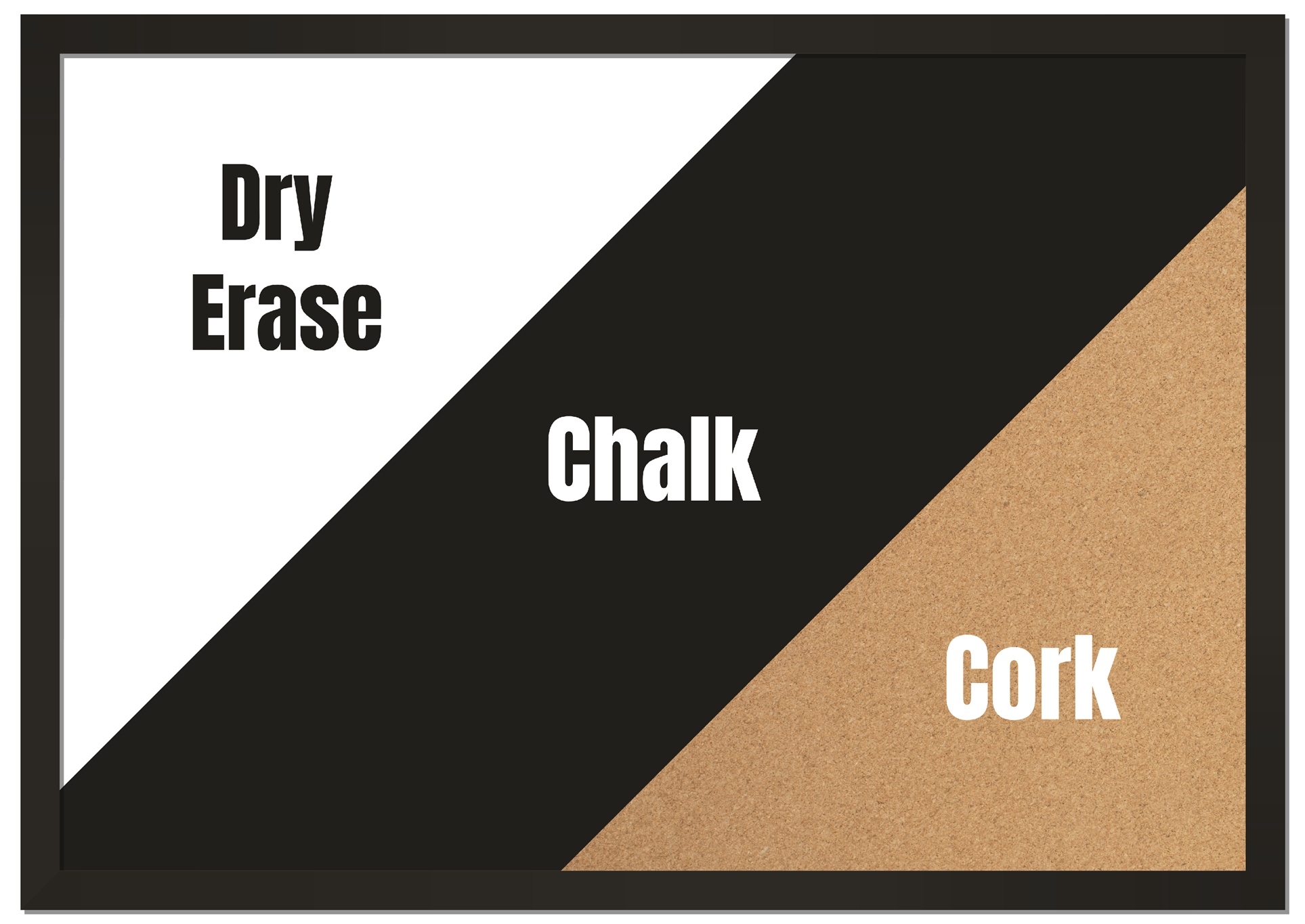 Mix or Match: 48" x 34" Cork, Chalk or Dry Erase, (20) Frame Colors - Limited 5