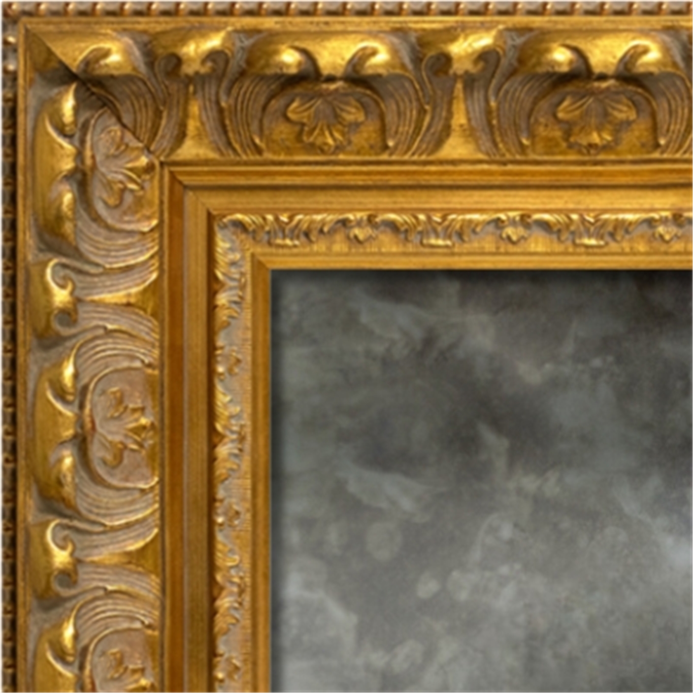 disc AM1915-1 Framed Antiqued Mirror - Ornate Gold with Lip