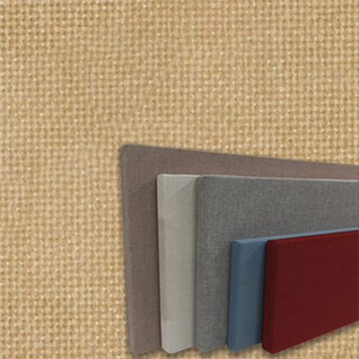 FW800-19 Bone - Frameless Fabric Wrap Cork Bulletin Board - Classic Hook And Loop Velcro