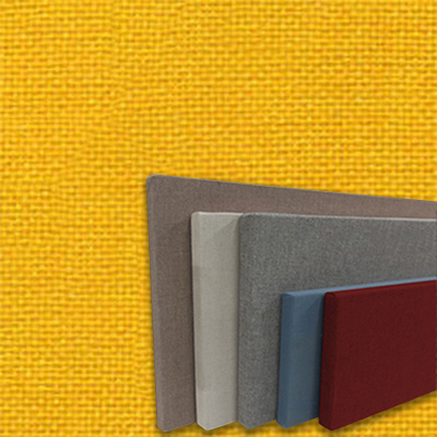 FW800-21 Sunshine - Frameless Fabric Wrap Cork Bulletin Board - Classic Hook And Loop Velcro