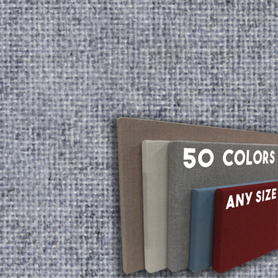 FW800-39 Bleu Papier -  Frameless Fabric Wrap Cork Bulletin Board - Classic Hook And Loop Velcro