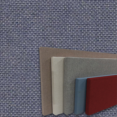 FW800-49 Steel Grey - Frameless Fabric Wrap Cork Bulletin Board - Classic Hook And Loop Velcro