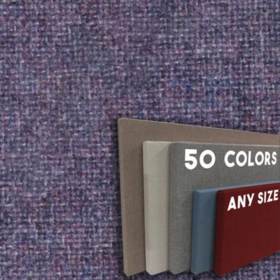 FW800-50 Amethyst - Frameless Fabric Wrap Cork Bulletin Board - Classic Hook And Loop Velcro