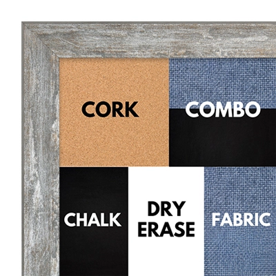 BB1223-1 TARNISHED SILVER - 0.75 Inch Wide - Cork, Chalk, Dry Erase, Combo, Fabric Wrap 