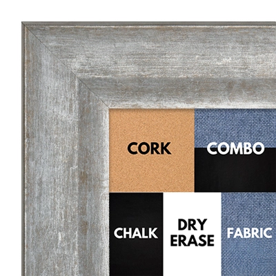 BB1224-3 - SOFT PEWTER- 2 Inch Wide - Cork, Chalk, Dry Erase, Combo, Fabric Wrap 