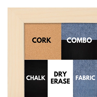 BB1228-1 - Maple Inspired Finish- 1 Inch Wide - Cork, Chalk, Dry Erase, Combo, Fabric Wrap 