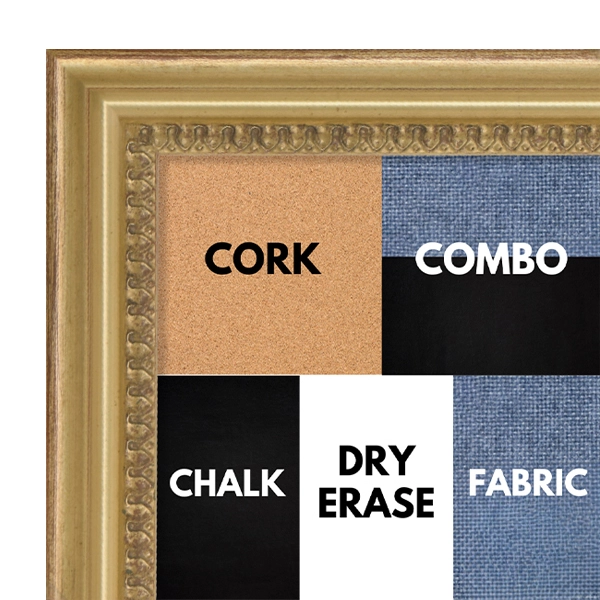 BB1310-2 Ornate Scoop – Soft Silver Finish 1.19" Wide Custom Cork Chalk or Dry Erase Board