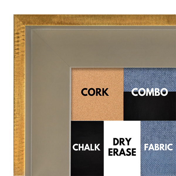 BB1320-2 Taupe & Brass Floater - 2.0" Wide - Custom Cork Chalk or Dry Erase Board