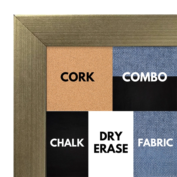 BB1322-3 Brushed Champagne Brass - 1.5 Inch Wide - Custom Cork Chalk Dry Erase