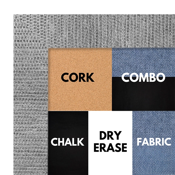 BB1325-2 Woven Silver - 1.25" Wide - Custom Cork Chalk or Dry Erase Board