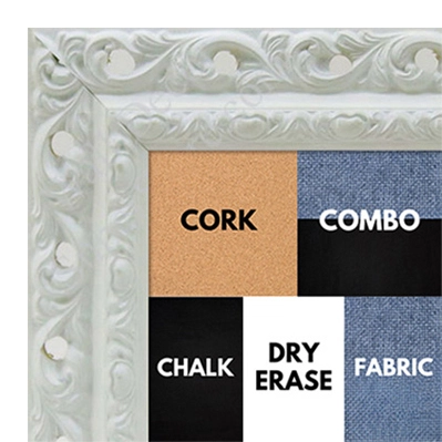 BB1505-1 Ornate White Medium Wall Board Cork Chalk Dry Erase