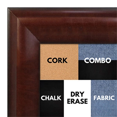 BB1508-3 Walnut Extra Large Wall Board Cork Chalk Dry Erase
