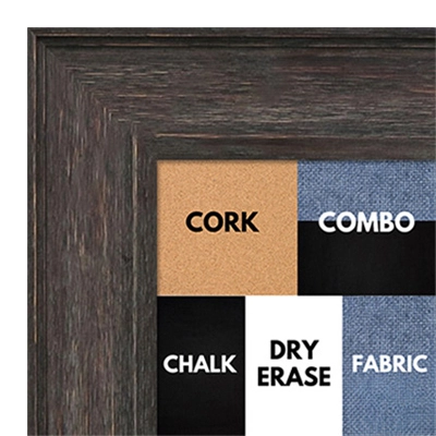 BB1513-3 Walnut Distressed Barnwood - Extra Large Wall Board Cork Chalk Dry Erase