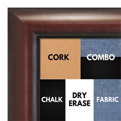 BB1516-2 Walnut - Large Wall Board Cork Chalk Dry Erase
