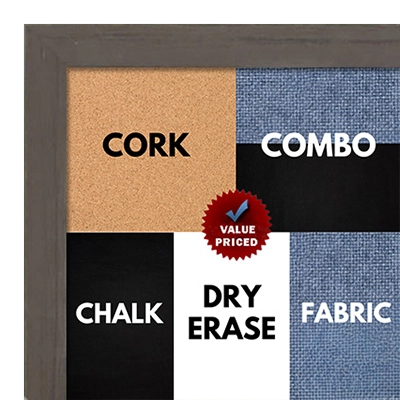 BB1532-3 Distressed Dark Brown - Small Custom Cork Chalk or Dry Erase Board