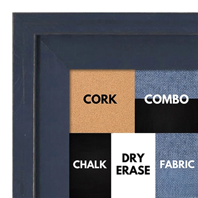 BB1534-5 Distressed Dark Blue - Extra Large Custom Cork Chalk or Dry Erase Board