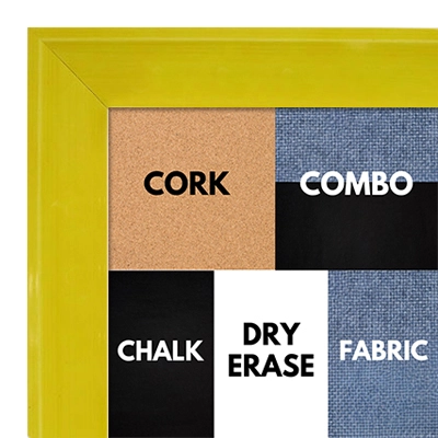 BB1536-3 Glossy Yellow - Medium Custom Cork Chalk or Dry Erase Board