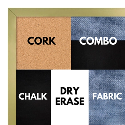 BB1540-17 Thin Metal Frosted Gold Custom Cork Chalk or Dry Erase Board Small To Large