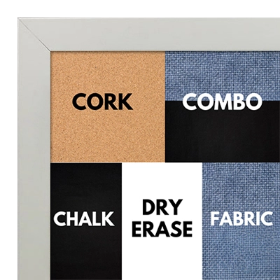 BB1544-8 White- 3/4 Inch Wide X 1 1/4 Inch High - Small Custom Cork Chalk Dry Erase