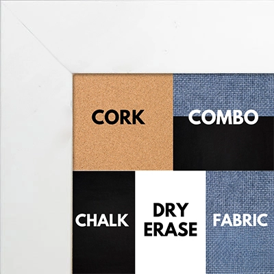 BB1545-8 Classic White 1 3/4" Wide Value Price Medium To Extra Large Custom Cork Chalk Or Dry Erase Board  