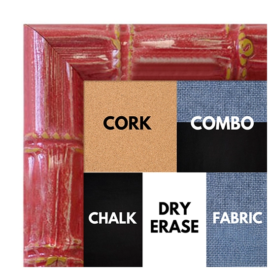 BB1611-5  Red Enamel Bamboo Wallboard Corkboard Whiteboard Chalkboard