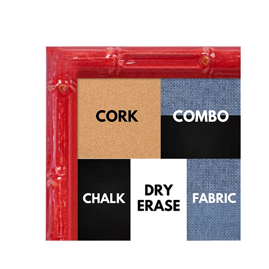 BB1612-5  Red Enamel Bamboo Wallboard Corkboard Whiteboard Chalkboard