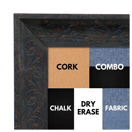 BB1614-2  Distressed Black Custom Wallboard Corkboard Whiteboard Chalkboard