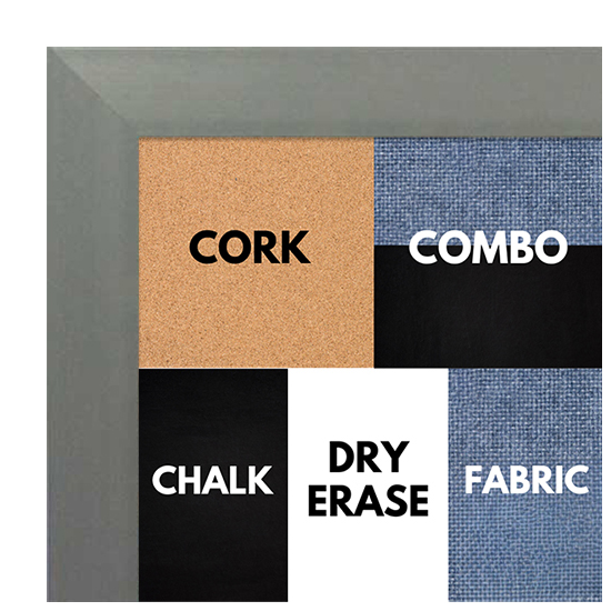 BB1617-2   Brushed Graphite | Aluminum | Wallboard Corkboard Whiteboard Chalkboard