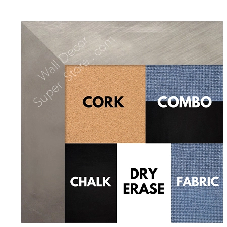 BB1688-2 | Silver / Flat Moulding | Custom Cork Bulletin Board | Custom White Dry Erase Board | Custom Chalk Board
