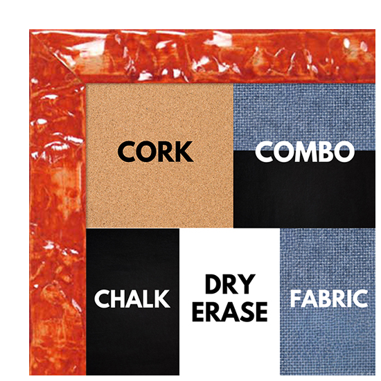 BB1691-4 | Glossy Orange / Design | Custom Cork Bulletin Board | Custom White Dry Erase Board | Custom Chalk Board
