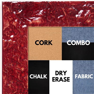 BB1692-7 | Glossy Red / Design | Custom Cork Bulletin Board | Custom White Dry Erase Board | Custom Chalk Board