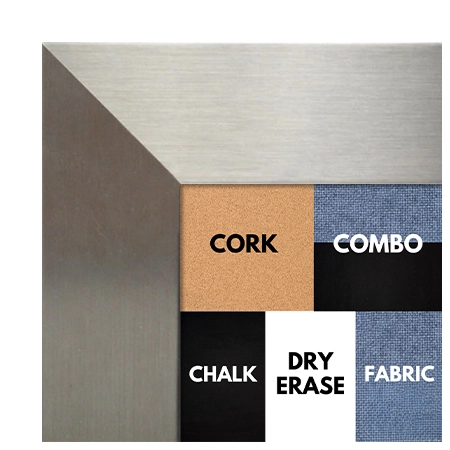 BB1708-4 | Stainless Steel Look - Mica Finish - Moulding | Custom Cork Bulletin Board | Custom White Dry Erase Board | Custom Chalk Board