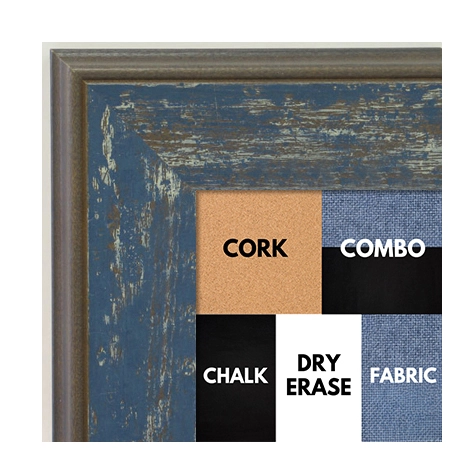 BB1734-2 | Distressed Denim | Custom Cork Bulletin Board | Custom White Dry Erase Board | Custom Chalk Board