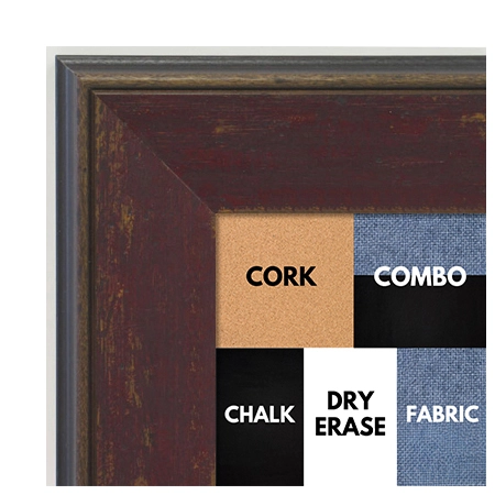 BB1734-3 | Distressed Brick Red | Custom Cork Bulletin Board | Custom White Dry Erase Board | Custom Chalk Board