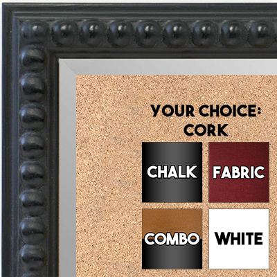 BB1747-2 | Distressed - Black Beads | Custom Cork Bulletin Board | Custom White Dry Erase Board | Custom Chalk Board